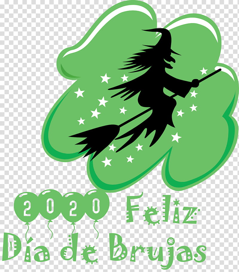Feliz Día de Brujas Happy Halloween, Black White M, Text, Logo, Flower, Cartoon, Green, Character transparent background PNG clipart