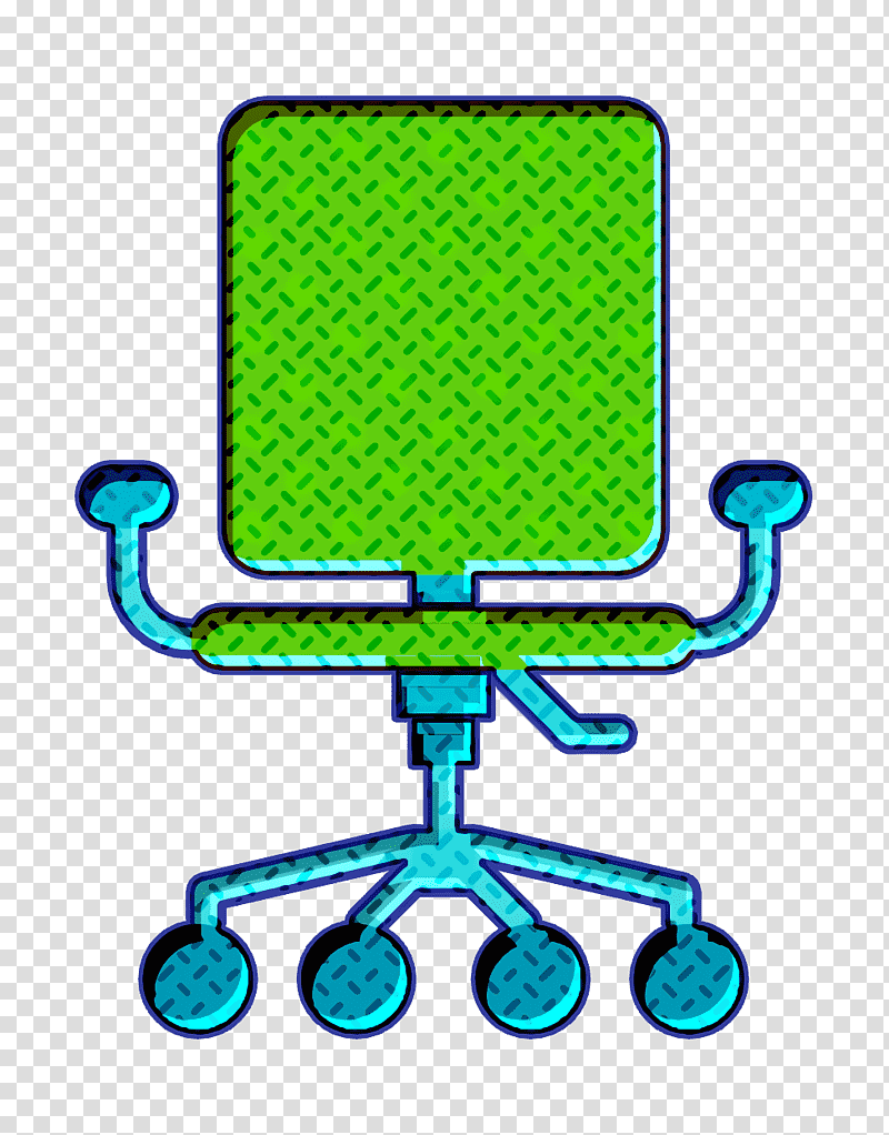 Household Compilation icon Office chair icon Chair icon, Outdoor Table, Chair M, Green, Line, Meter, Geometry transparent background PNG clipart