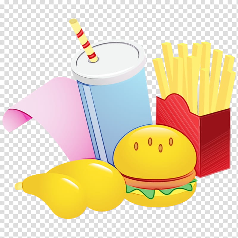 French fries, Watercolor, Paint, Wet Ink, Yellow, Side Dish, Fast Food, Junk Food transparent background PNG clipart