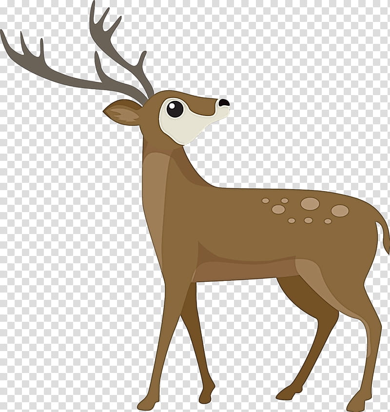 Reindeer, Watercolor Reindeer, Wildlife, Antler, Elk, Roe Deer, Whitetailed Deer, Antelope transparent background PNG clipart