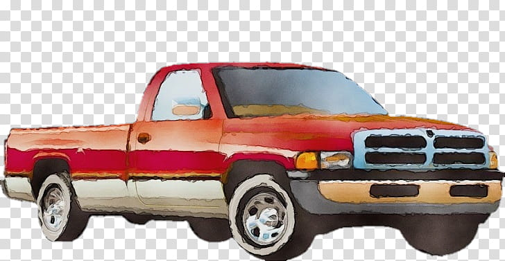 land vehicle vehicle car pickup truck truck bed part, Watercolor, Paint, Wet Ink, Hood, Bumper, Commercial Vehicle, Auto Part transparent background PNG clipart