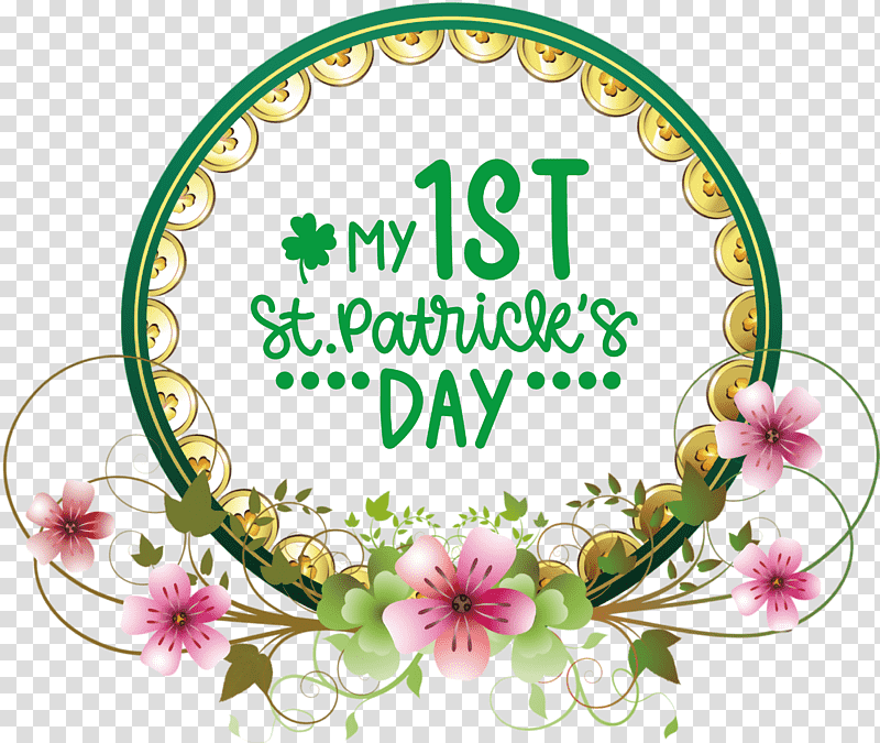 My 1st Patricks Day Saint Patrick, Wedding Invitation, Watercolor Painting, Floral Design, Wedding Anniversary transparent background PNG clipart