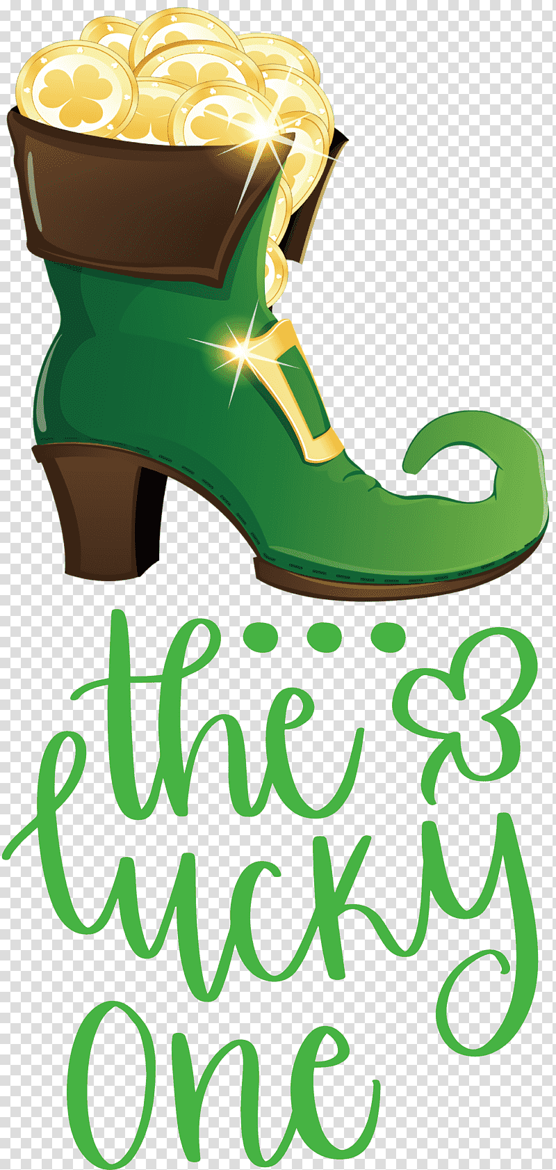 lucky one Lucky St Patricks Day, Shoe, Green, Character, Meter transparent background PNG clipart