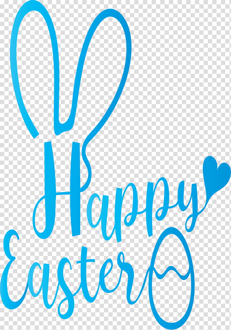 Happy easter with bunny ears, Text, Teal, Turquoise, Azure, Line, Smile, Logo transparent background PNG clipart