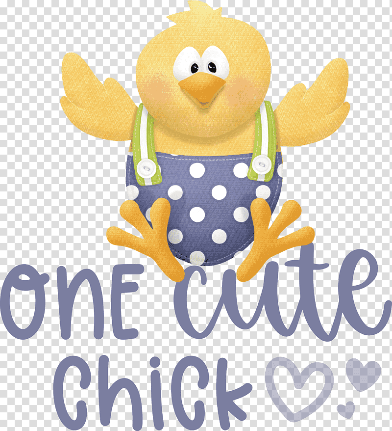 One Cute Chick Easter Day Happy Easter, Birds, Cartoon, Smiley, Yellow, Meter, Character transparent background PNG clipart