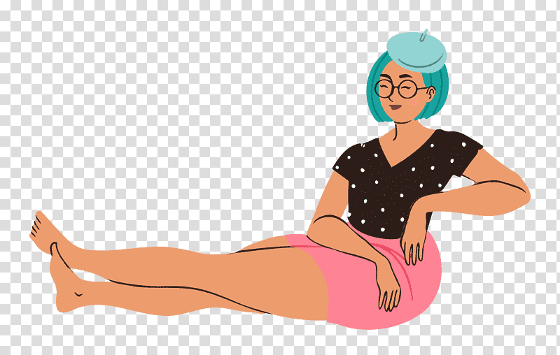 Relaxing lady woman, Girl, Cartoon, Muscle, Sitting, Abdomen, Pinup Girl transparent background PNG clipart