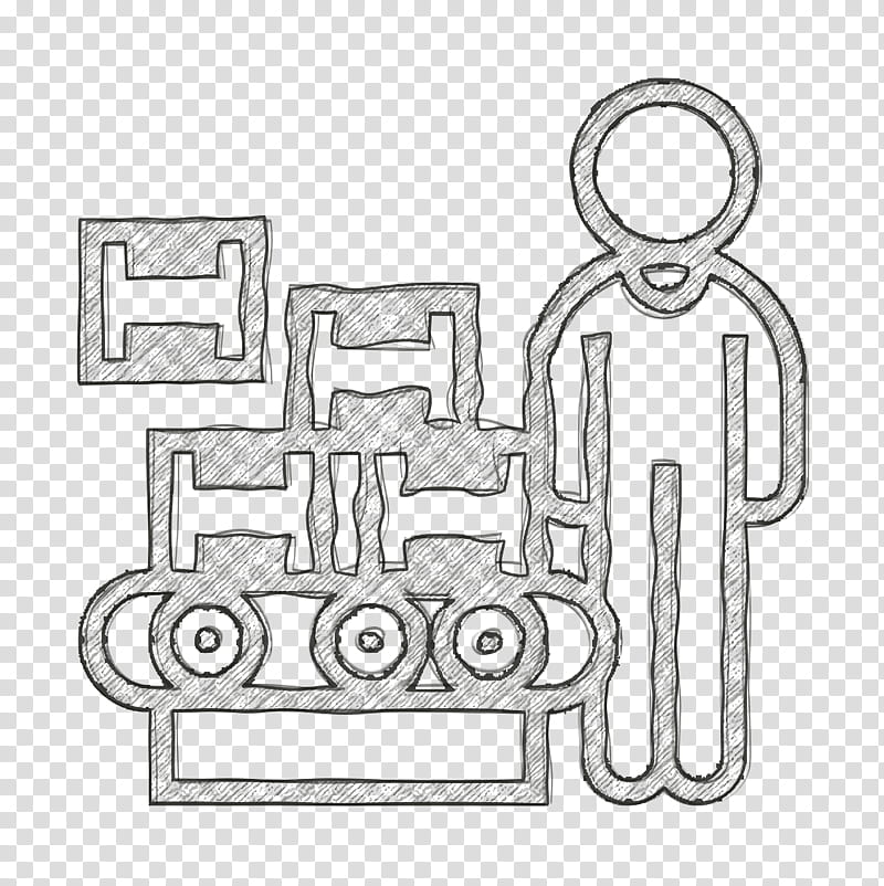 Produce icon Business Management icon Manufacturing icon, Door Handle, Line Art, Angle, Black White M, Area, Paper, Meter transparent background PNG clipart