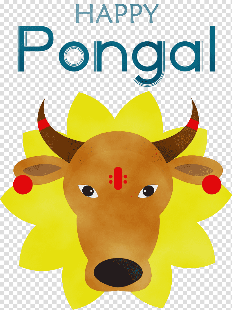 Makar Sankranti, Happy Pongal, Watercolor, Paint, Wet Ink, Cartoon, Palm Trees transparent background PNG clipart