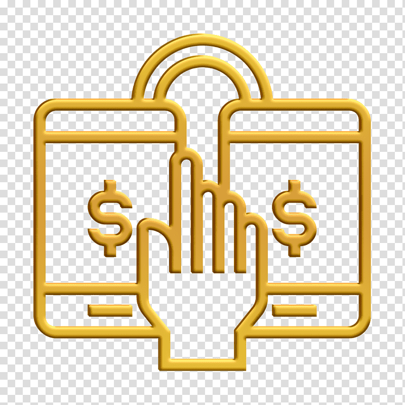 Fintech icon Transaction icon Fintech Element icon, Symbol, Chemical Symbol, Sign, Yellow, Line, Meter transparent background PNG clipart