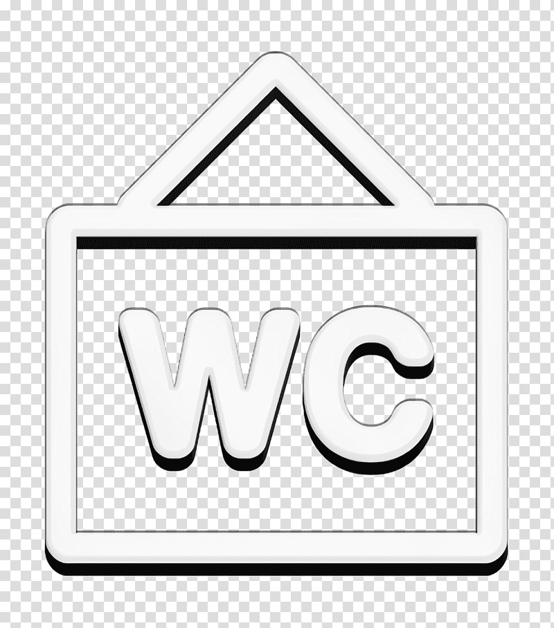 Toilet hanging sign icon Bathroom icon Lodgicons icon, Signs Icon, Black And White
, Symbol, Line, Meter, Hm transparent background PNG clipart