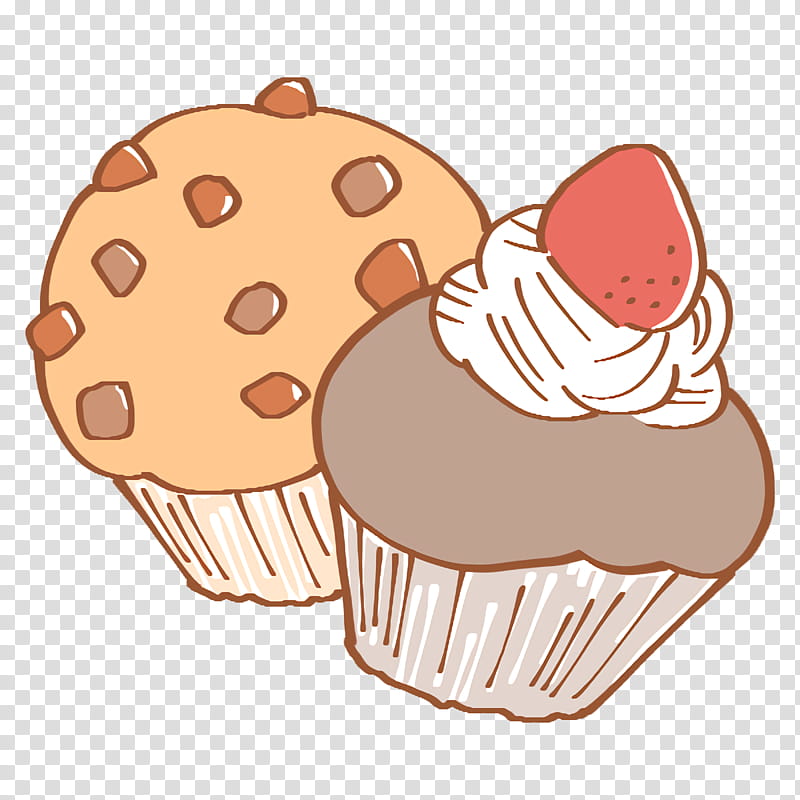 muffin cupcake baking cup flavor baking, Cartoon Breakfast, Cute Breakfast transparent background PNG clipart