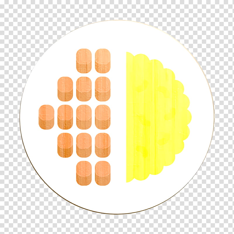 Meat icon Mashed potatoes icon Restaurant icon, Yellow, Orange, Junk Food, Circle, Label, Logo, Cuisine transparent background PNG clipart