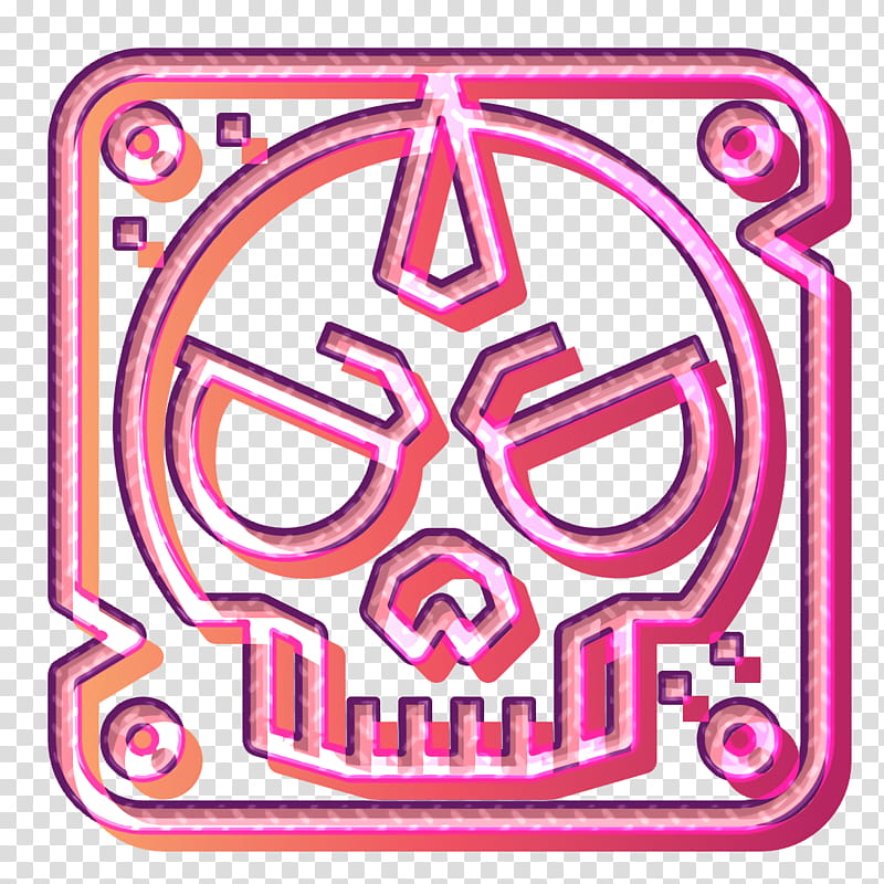 Punk Rock icon Skull icon Dangerous icon, Pink, Line, Sticker, Magenta ...