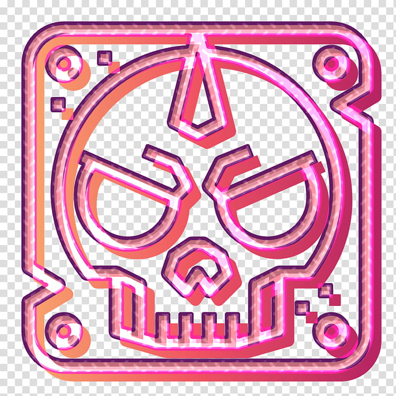 Punk Rock icon Skull icon Dangerous icon, Pink, Line, Sticker, Magenta, Symbol, Rectangle transparent background PNG clipart