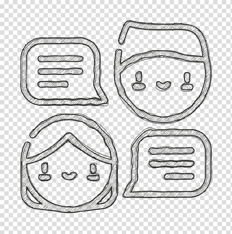 Talk icon Chat icon Friendship icon, Line Art, Black And White
, Car, Meter, Geometry, Mathematics transparent background PNG clipart