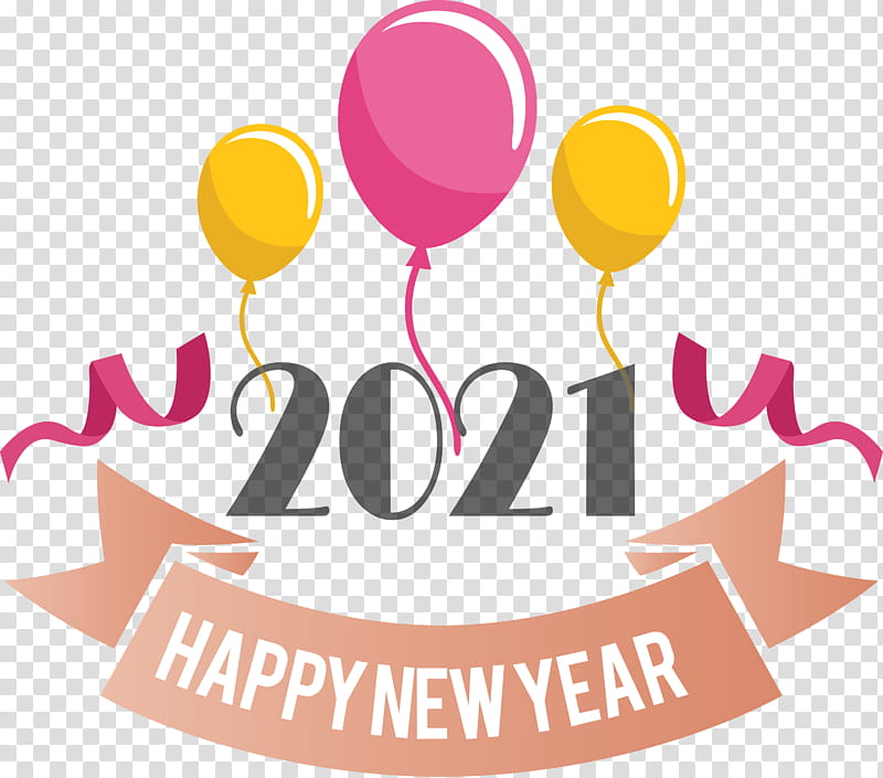 Happy New Year 2021 2021 Happy New Year Happy New Year, Logo, Balloon, Yellow, Meter, Happiness, Line, Area transparent background PNG clipart
