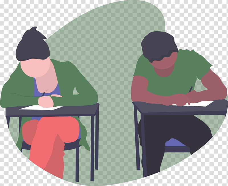 exam students, Cartoon, Table, Reading, Furniture, Conversation, Sitting, Games transparent background PNG clipart