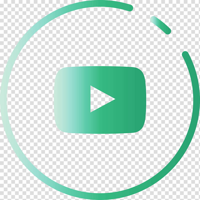 Youtube logo icon, Green, Line, Area, Meter transparent background PNG clipart