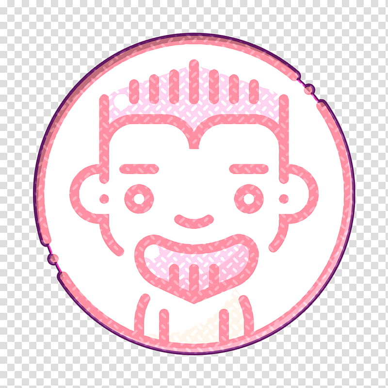 Spiky hair icon Avatars icon Man icon, Face, Pink, Head, Cheek, Cartoon, Mouth, Sticker transparent background PNG clipart