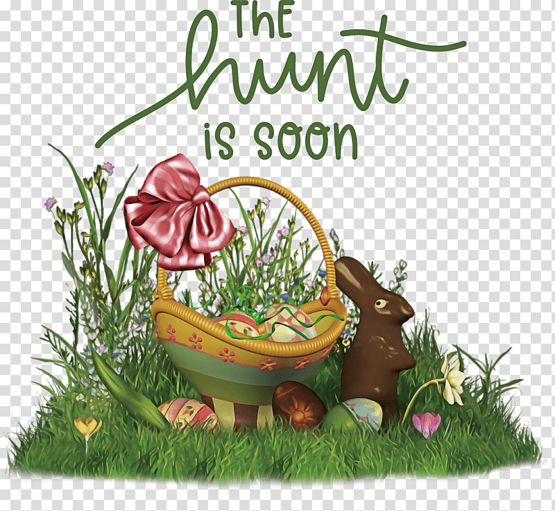 Easter Day The Hunt Is Soon Hunt, Easter Bunny, Easter Egg, Christmas Day, Basket, Easter Basket, Easter Bunny Basket transparent background PNG clipart