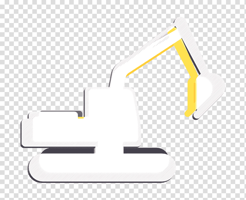 Excavators icon Work icon Transport icon, Logo, Symbol, Yellow, Meter, Line, Geometry transparent background PNG clipart