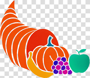 Pumpkin, Cornucopia, Silhouette, Thanksgiving, Fruit, Vegetable, Drawing transparent background PNG clipart thumbnail