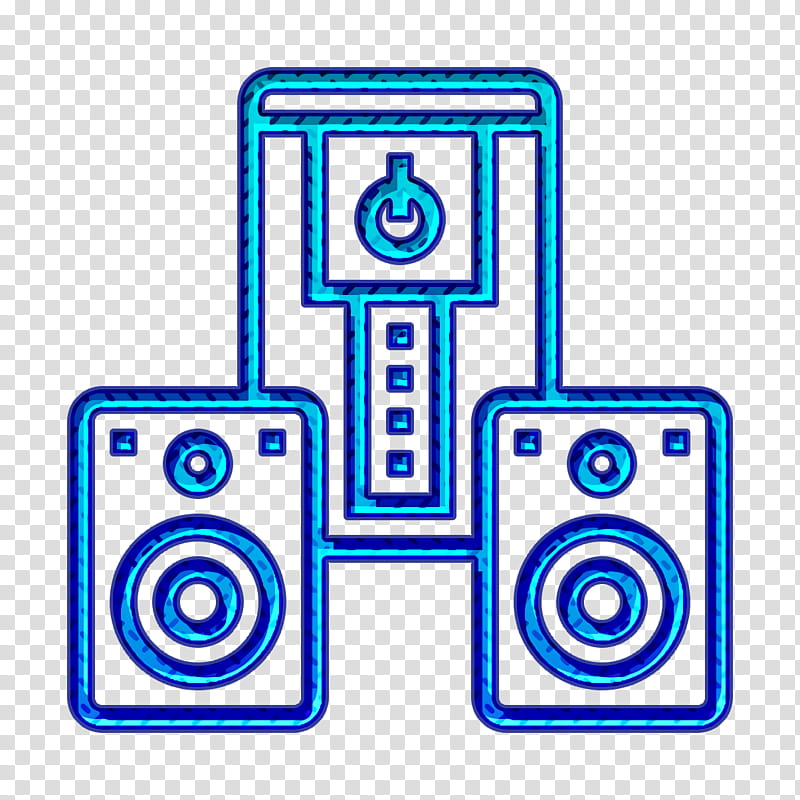 Speaker icon Music and multimedia icon Party icon, Cobalt Blue, Meter, Line, Area, Number transparent background PNG clipart