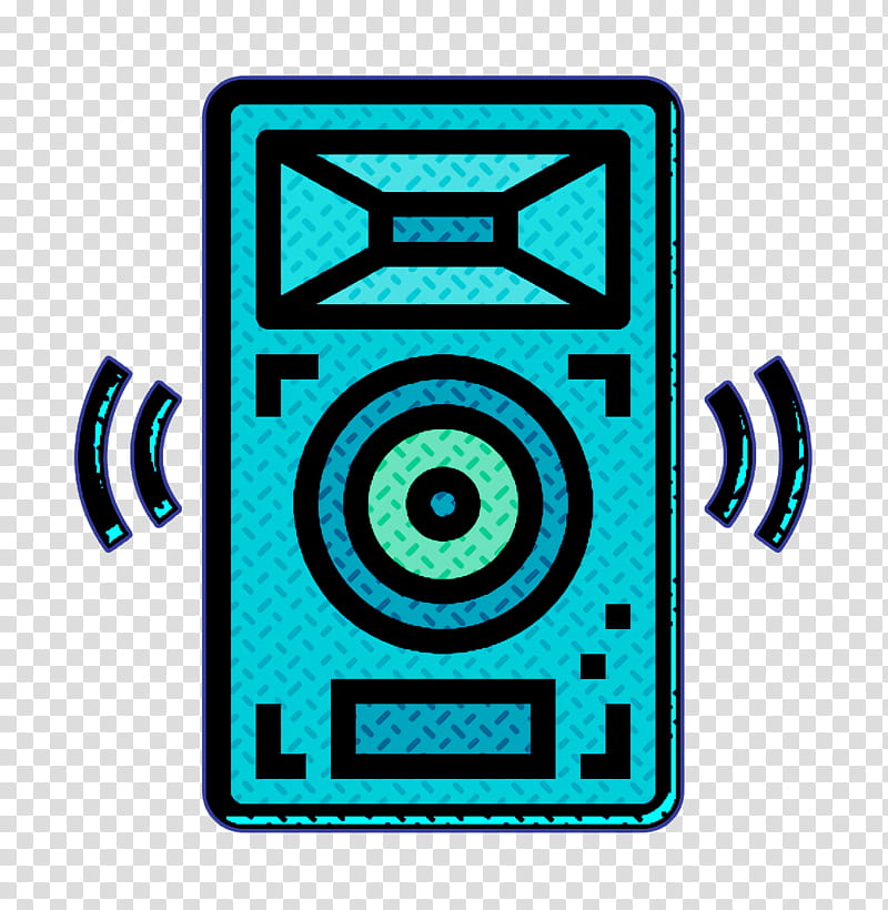 Woofer icon Punk Rock icon Speakers icon, Turquoise, Technology transparent background PNG clipart