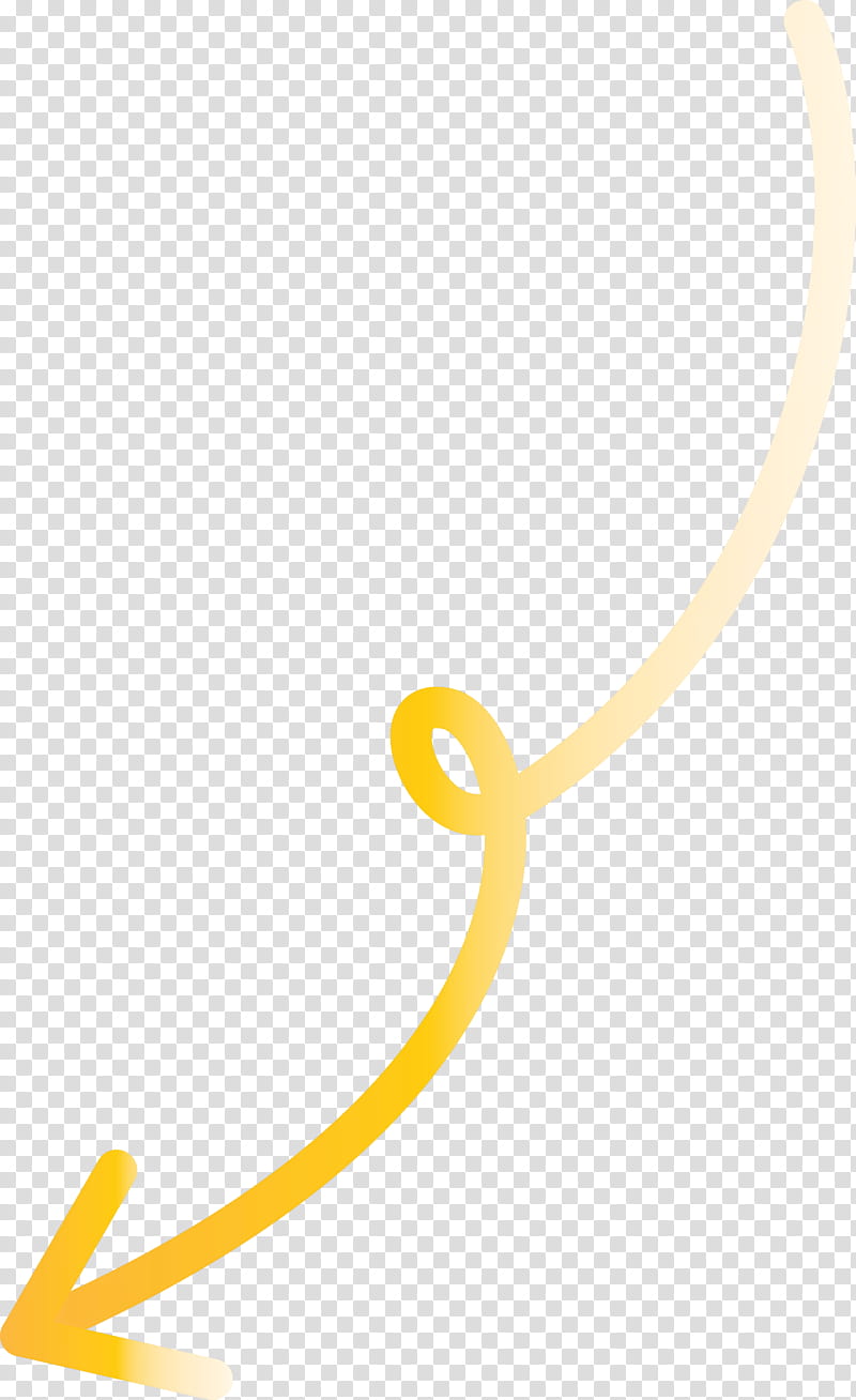 Curved Arrow, Yellow, Line transparent background PNG clipart