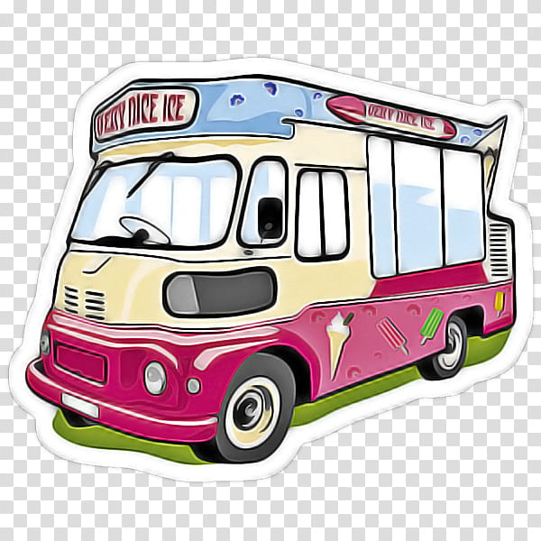 van cartoon car ice cream van truck, Logo, Minibus transparent background PNG clipart