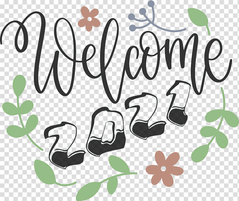 Welcome 2021 Year 2021 Year 2021 New Year, Year 2021 Is Coming, Flower, Logo, Leaf, Calligraphy, Tree transparent background PNG clipart