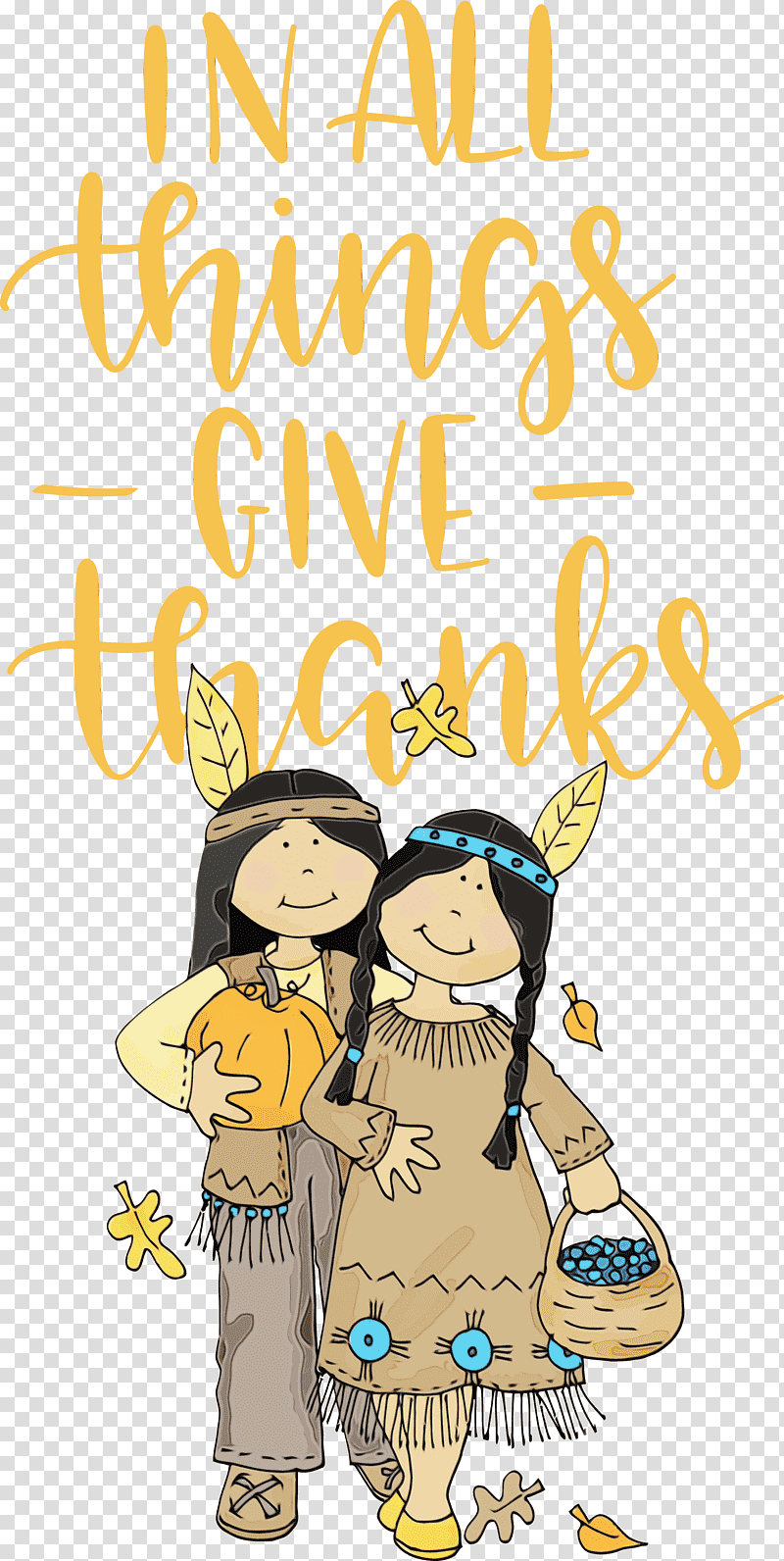 Thanksgiving dinner, Give Thanks, Autumn, Watercolor, Paint, Wet Ink, Macys Thanksgiving Day Parade transparent background PNG clipart