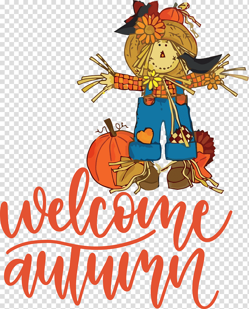Welcome Autumn Autumn, Drawing, Midsummer, Festa Junina, Festival, Cartoon, Scarecrow transparent background PNG clipart