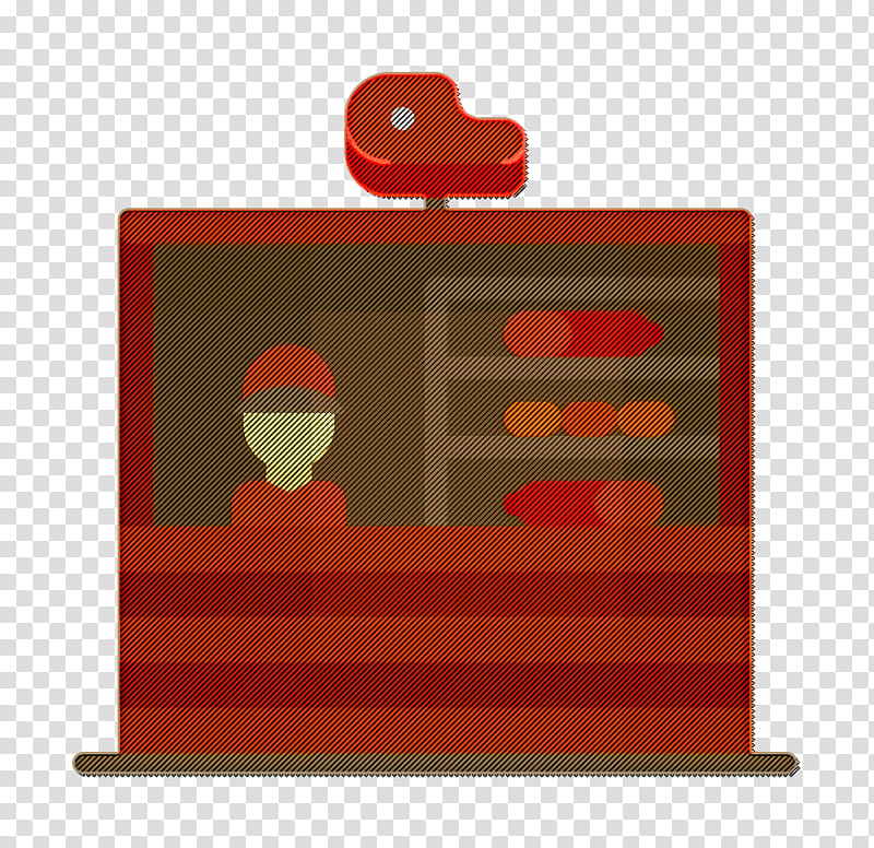 Stand icon Butcher icon, Orange, Red, Rectangle, Furniture, Square transparent background PNG clipart