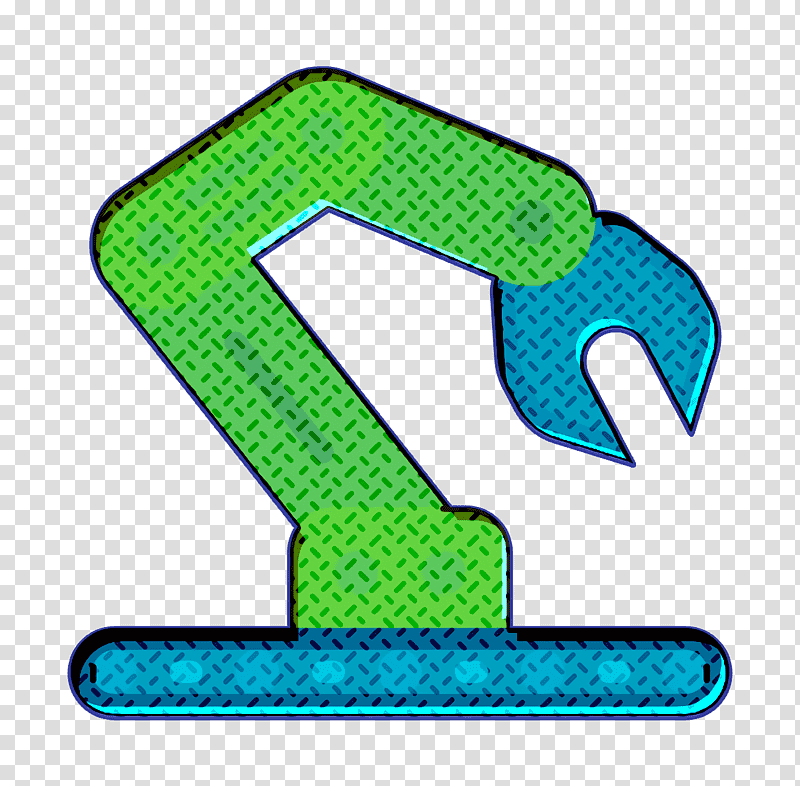 Robot icon Stem icon Robot arm icon, Symbol, Chemical Symbol, Green, Line, Meter, Chemistry transparent background PNG clipart