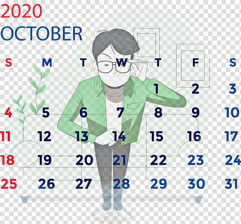 October 2020 Calendar October 2020 Printable Calendar, Calendar System, Watercolor Painting, Behavior, Logo, Text, Meter transparent background PNG clipart