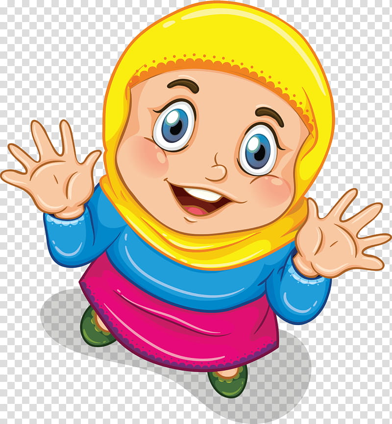 Muslim People, Cartoon, Child, Finger, Gesture, Thumb, Happy, Pleased transparent background PNG clipart