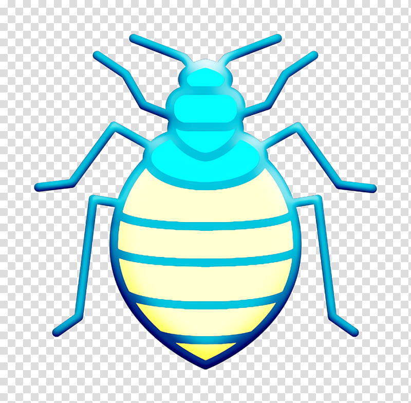 Insects icon Bed bug icon, Turquoise, Pest, Line, Sticker transparent background PNG clipart