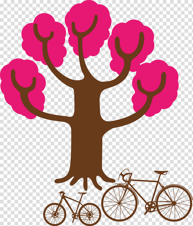 bike bicycle, Flower, Floral Design, Petal, Meter, Tree, Line transparent background PNG clipart