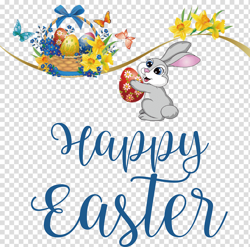 Happy Easter Day Easter Day Blessing easter bunny, Cute Easter, Easter Egg, Easter Basket, Flower, Holiday, Floral Design transparent background PNG clipart