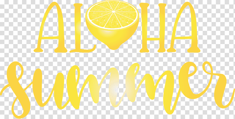 citric acid logo lemon font yellow, Aloha Summer, Summer
, Watercolor, Paint, Wet Ink, Line transparent background PNG clipart