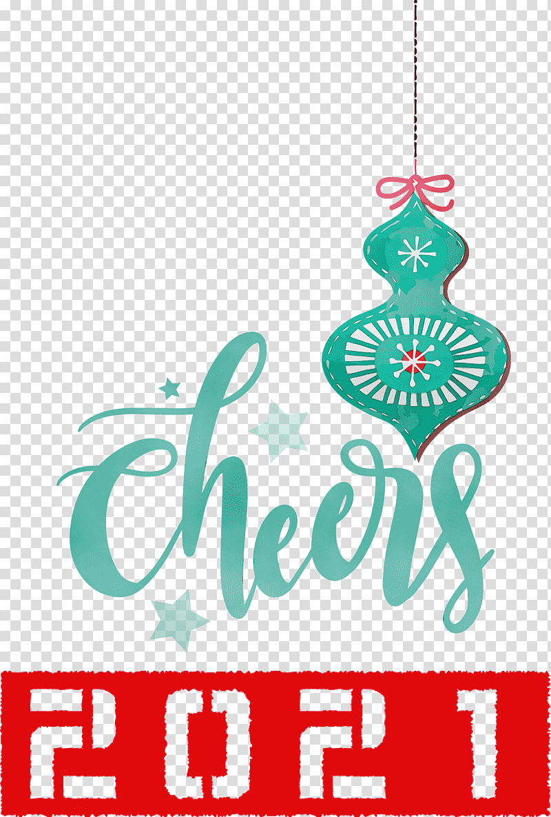 Chinese New Year, Cheers 2021 New Year, Watercolor, Paint, Wet Ink, Holiday, Christmas Ornament transparent background PNG clipart