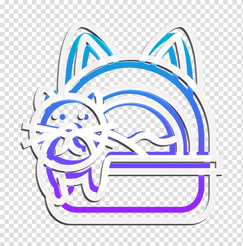 Pet Shop icon Cat icon Litter box icon, Headgear, Meter, Snout, Purple, Line, Area transparent background PNG clipart