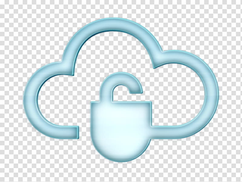Lock icon Cloud icon Security icon, Aqua, Blue, Turquoise, Text, Azure, Line, Symbol transparent background PNG clipart