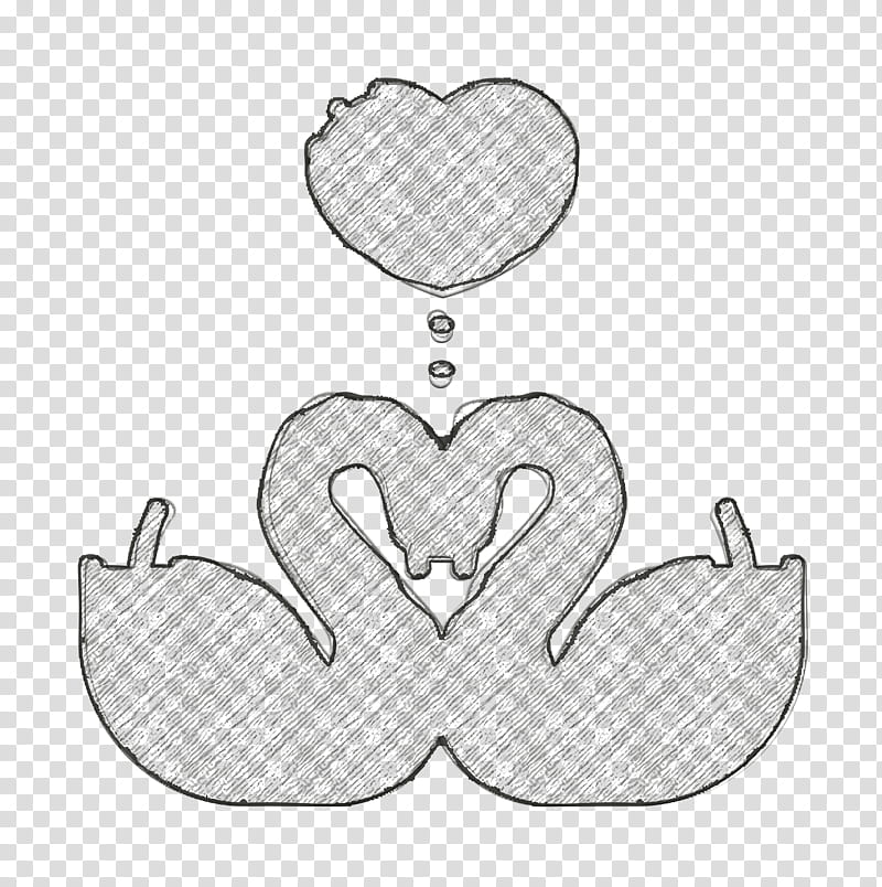 Wedding icon Swans icon Love and romance icon, Line Art, Drawing, Silver transparent background PNG clipart