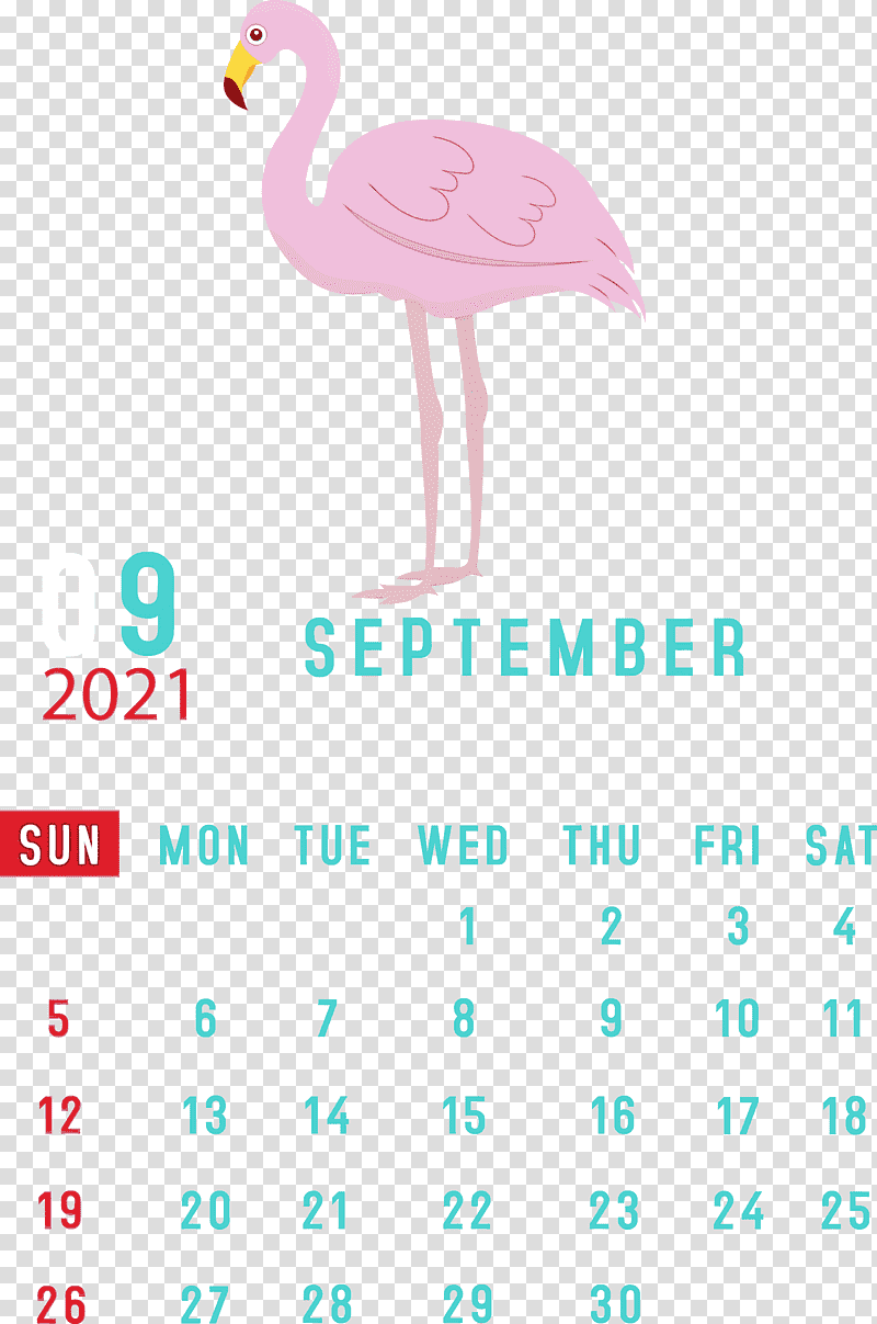 birds htc hero beak water bird meter, September 2021 Printable Calendar, Watercolor, Paint, Wet Ink, Calendar System, Text transparent background PNG clipart