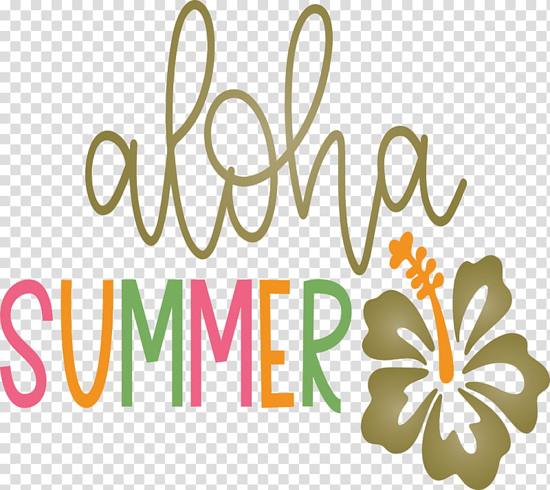 Aloha summer, Logo, Floral Design, Yellow, Line, Meter, Flower, Plants transparent background PNG clipart