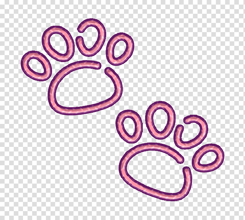 Pawprints icon Cat icon Animals and nature icon, Symbol, Chemical Symbol, Car, Meter, Jewellery, Human Body transparent background PNG clipart