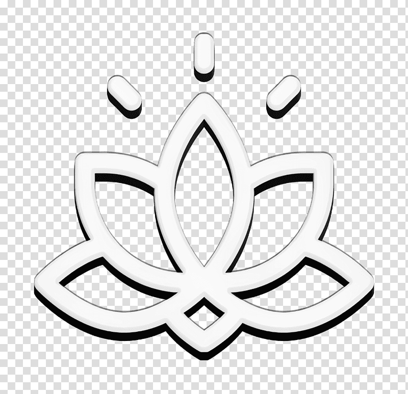 Thailand icon Flower icon Lotus icon, Line Art, Meter, Symbol, Rim, Black, Jewellery transparent background PNG clipart
