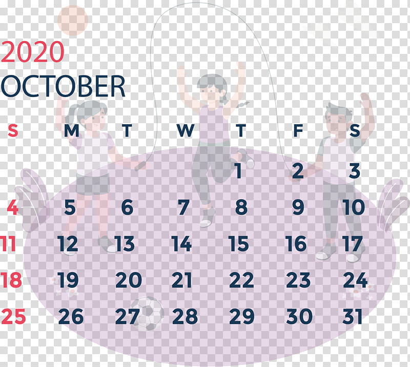 October 2020 Calendar October 2020 Printable Calendar, Calendar System, Cartoon, Area, Line, Hm, Meter, Human transparent background PNG clipart